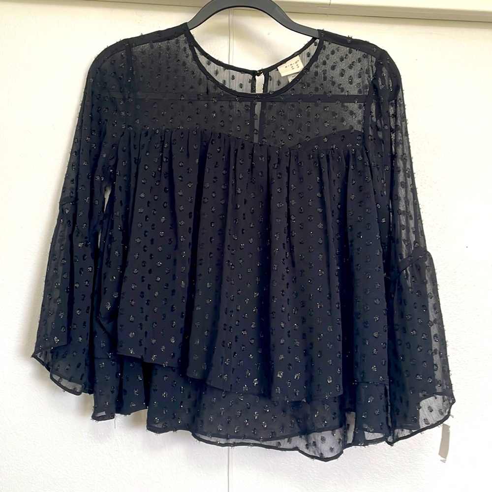 Elegant Bohemian Black Blouse